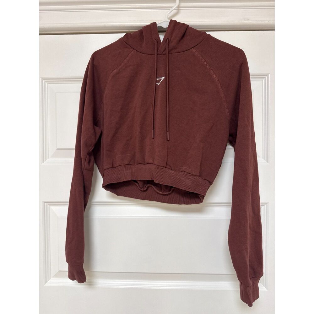 Gymshark Training Cropped Hoodie Womens Small Cherry Brown